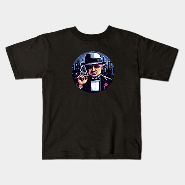 8BIT Vito Corleone Kids T-Shirt by nerd.collect